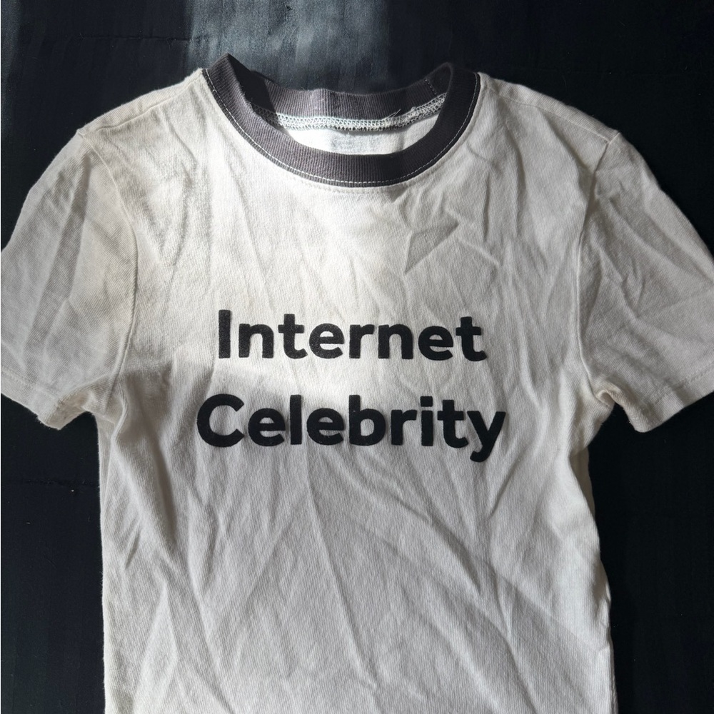 White Internet Celebrity' Graphic Ringer Tee